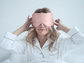 Silk Velcro Eye Mask, Blush Pink