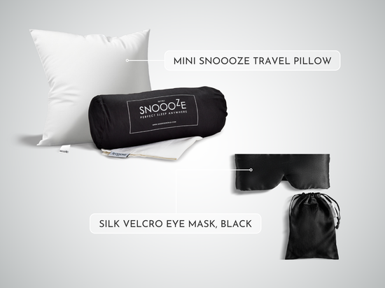 Mini Travel Pillow+Eye Mask Bundle, Black