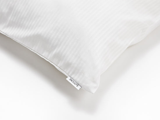 Mini Snoooze Pillowcase White Cotton Stripe